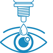 Blue eye drop symbol